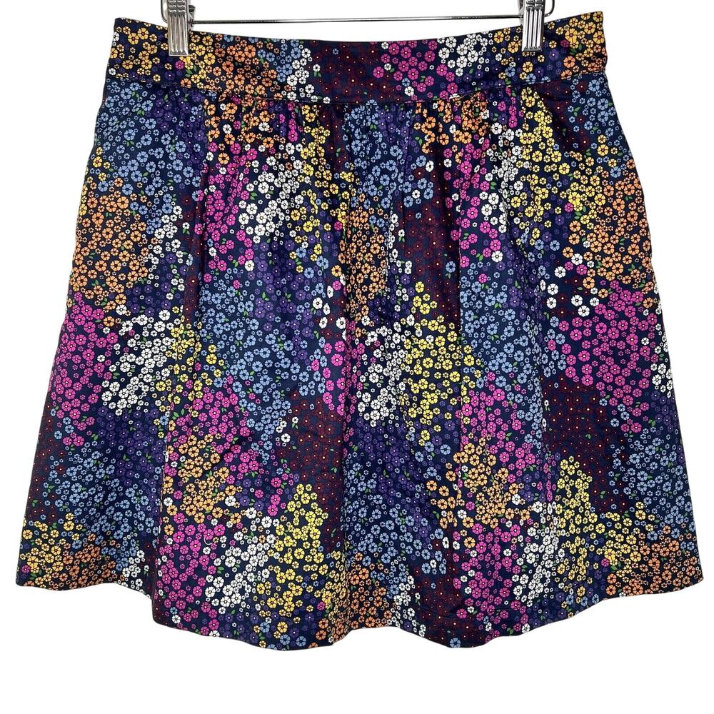 Tommy Hilfiger Women Pleated Skirt 12 Mini Floral Pockets Zip Up Vibrant Cottage